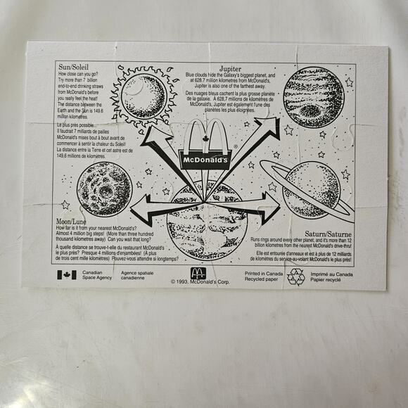 1993 Canadian McDonalds Puzzle New - Picture 2 of 3